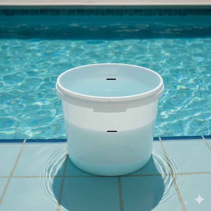 Test du seau pour vérifier une fuite de piscine dans le Var